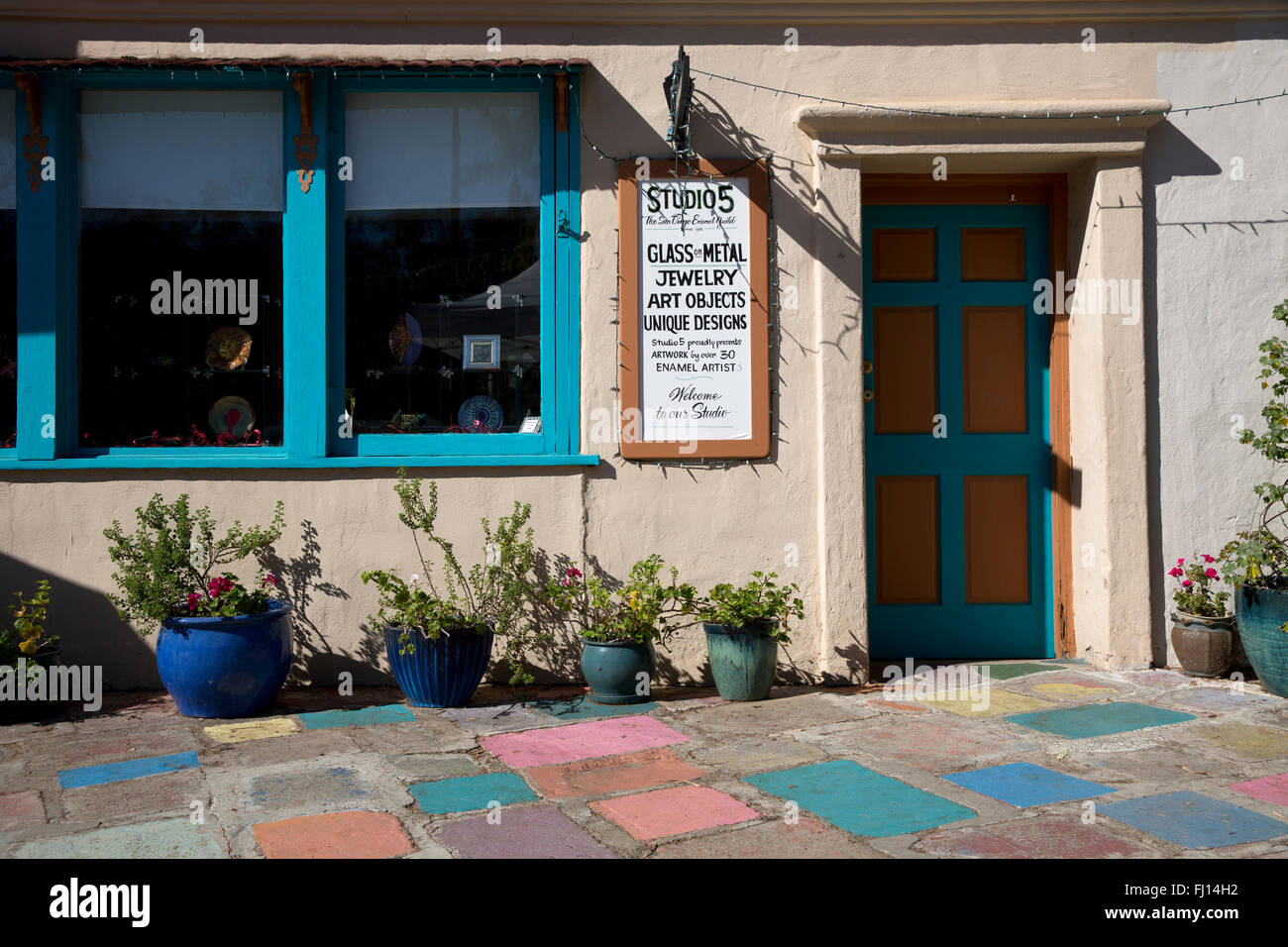 Spanische Kunst Dorfzentrum, Balboa Park, San Diego, Kalifornien USA Stockfoto