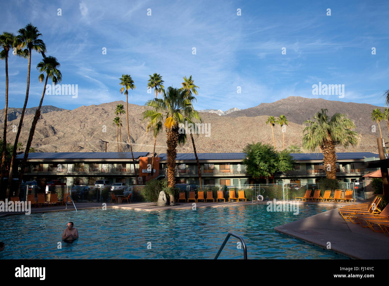Hotel Pool, Palm Springs, Kalifornien, USA Stockfoto