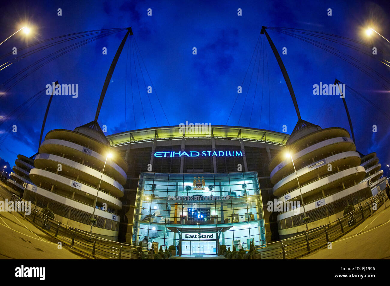 Das City of Manchester Stadium in Manchester, England, auch bekannt als Etihad Stadium für Sponsoring Gründen ist die Heimstätte Stockfoto