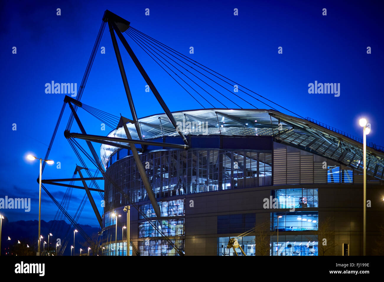 Das City of Manchester Stadium in Manchester, England, auch bekannt als Etihad Stadium für Sponsoring Gründen ist die Heimstätte Stockfoto