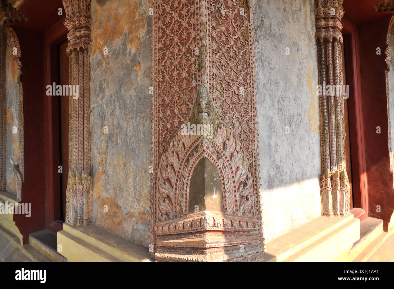 Architektur Detail Wat Sisaket Kloster und Museum. Vientiane, Laos Stockfoto