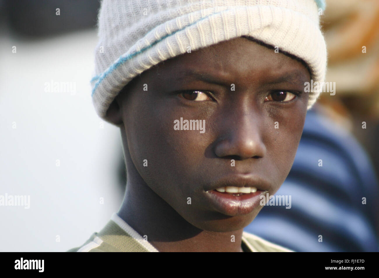 Mali-Porträt des malischen Kind in Djenné Stockfoto