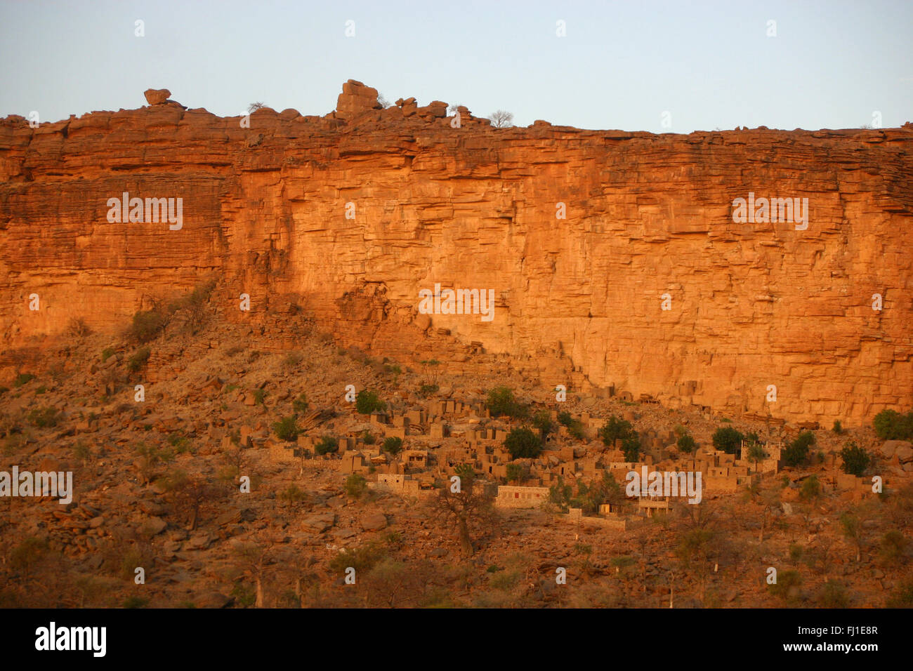 Die Felsen von Bandiagara - Landschaft der Dogon in Mali Stockfoto