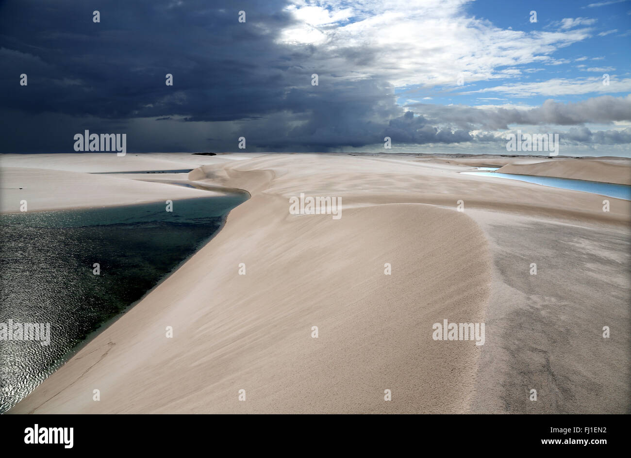 Sand Dune und die Landschaft von lençois Maranhenses, Barreirinhas, Maranhão, Brasilien Stockfoto