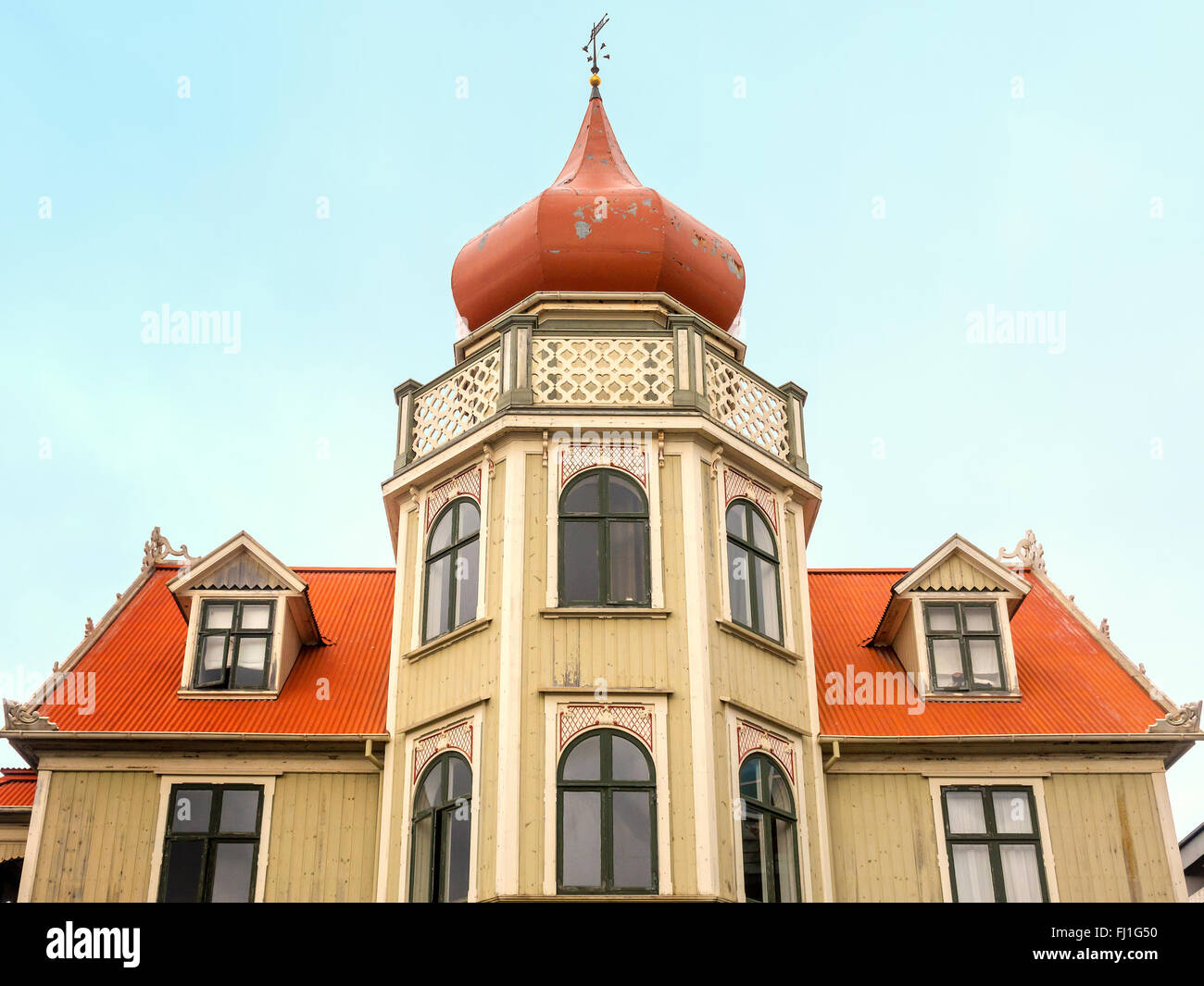 Haus mit Zwiebel Kuppel Reykjavik Island Stockfoto