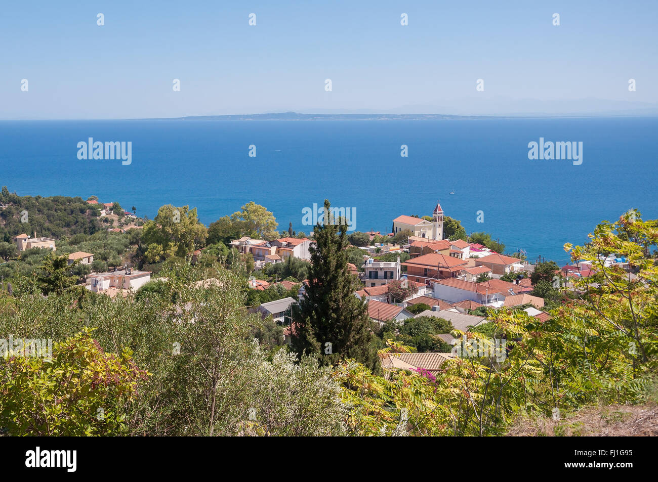 Blick auf Zakynthos Stadt, Hauptstadt von Zakynthos, Griechenland Stockfoto