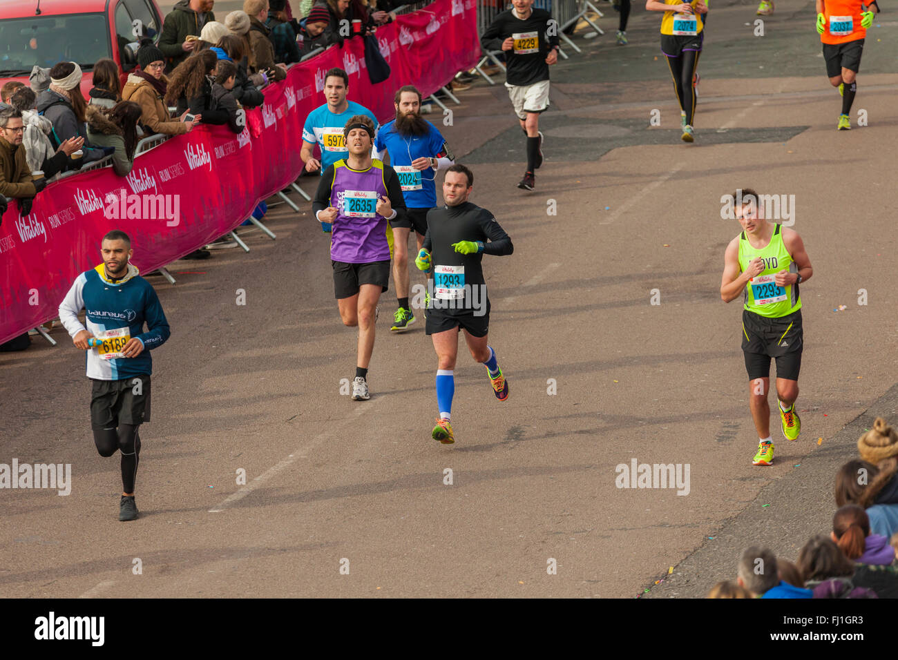 Abgang von Brighton Halbmarathon 28. Februar 2016, East Sussex, England. Stockfoto