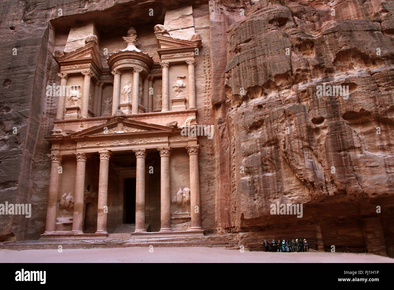 Al-Khazneh - Treasury - Petra, Jordanien Stockfoto