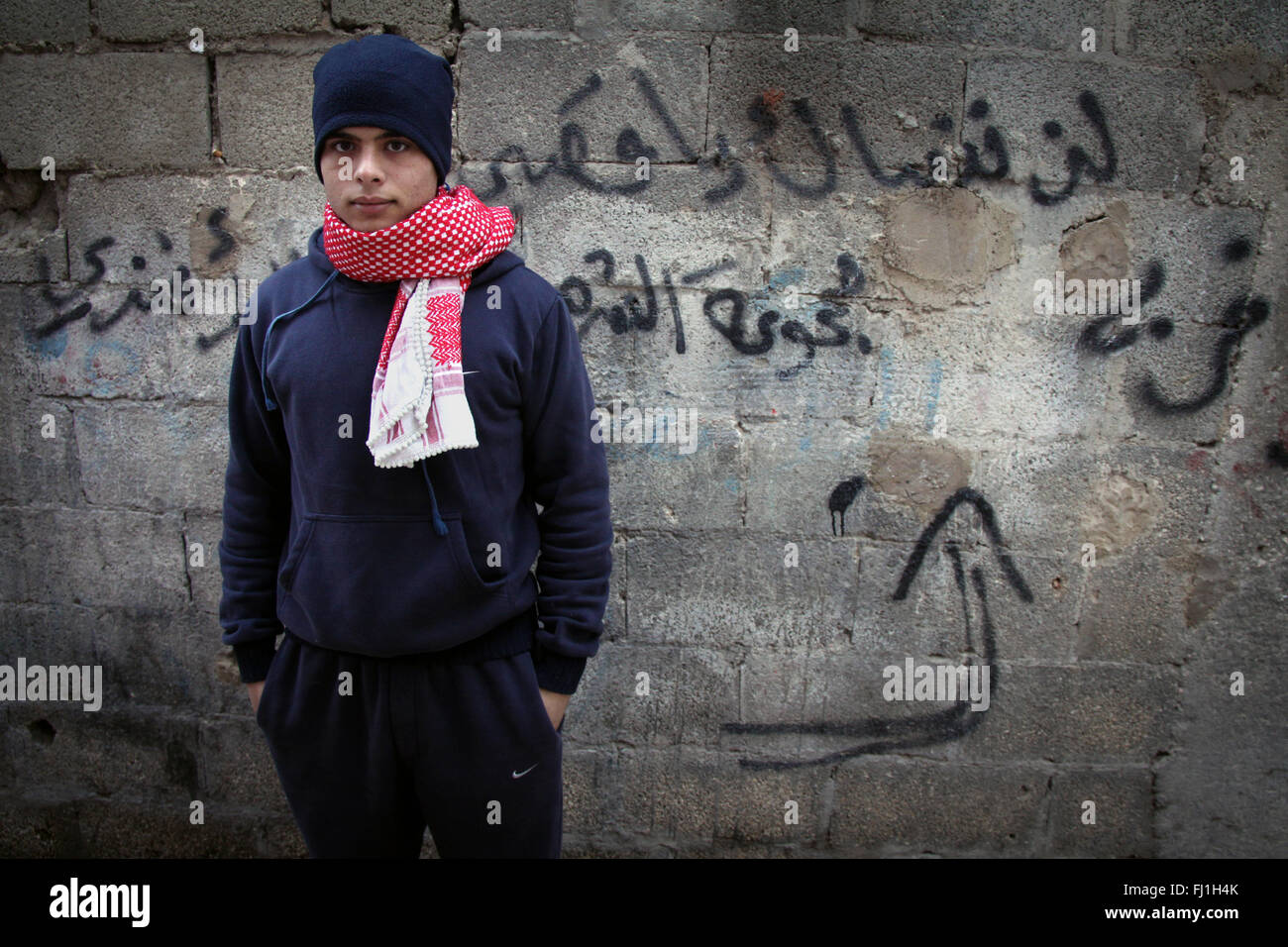 Jungen Kerl leben im dheisheh Flüchtlingslager - Betlehem - Palästina Stockfoto