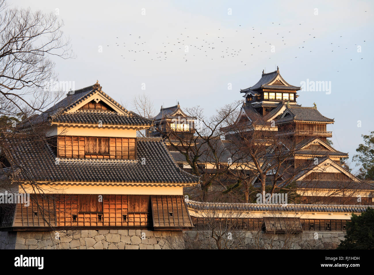 Japan, Kumamoto, Kumamoto-Jo Burg, Exterieur, Stockfoto