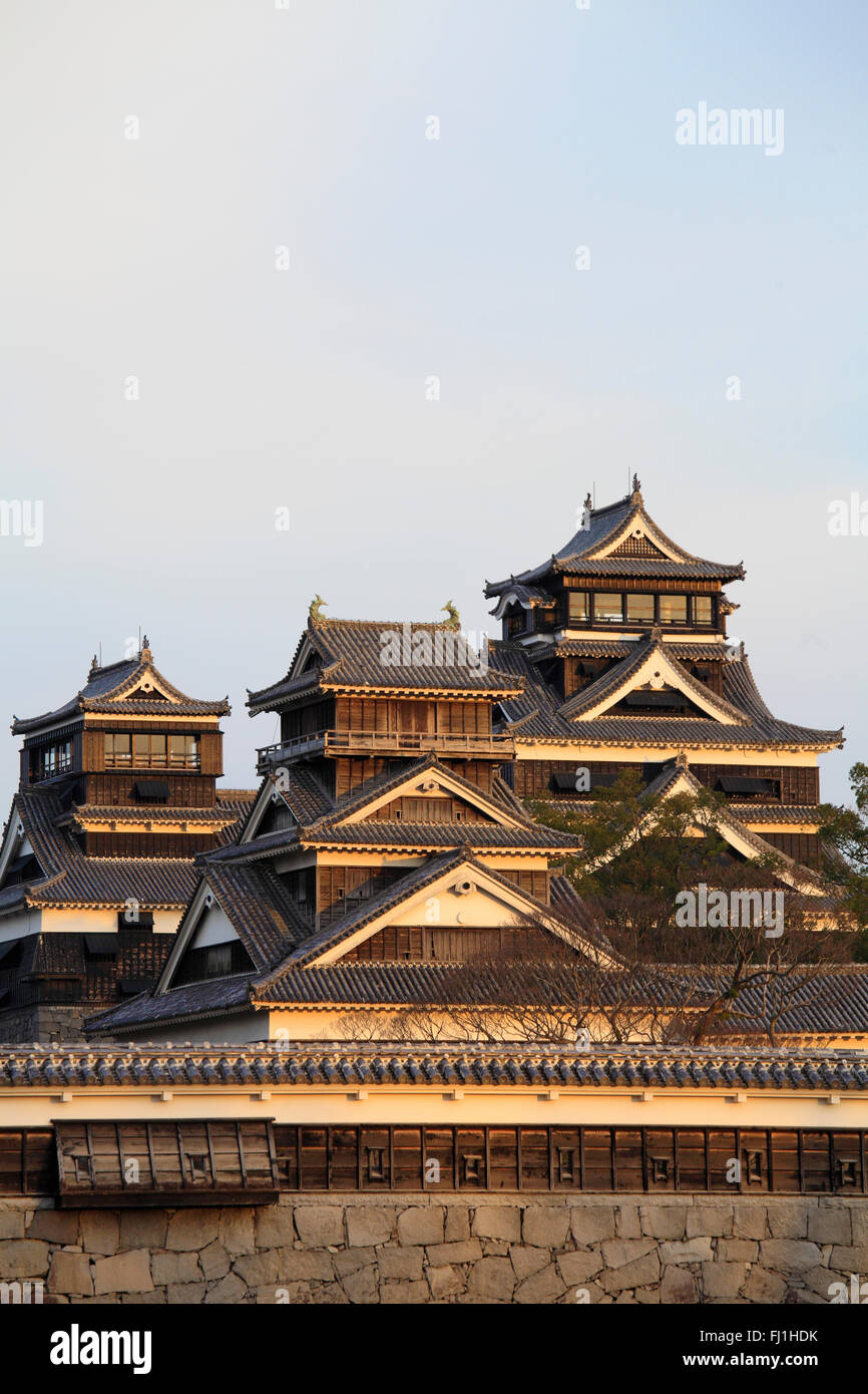 Japan, Kumamoto, Kumamoto-Jo Burg, Exterieur, Stockfoto