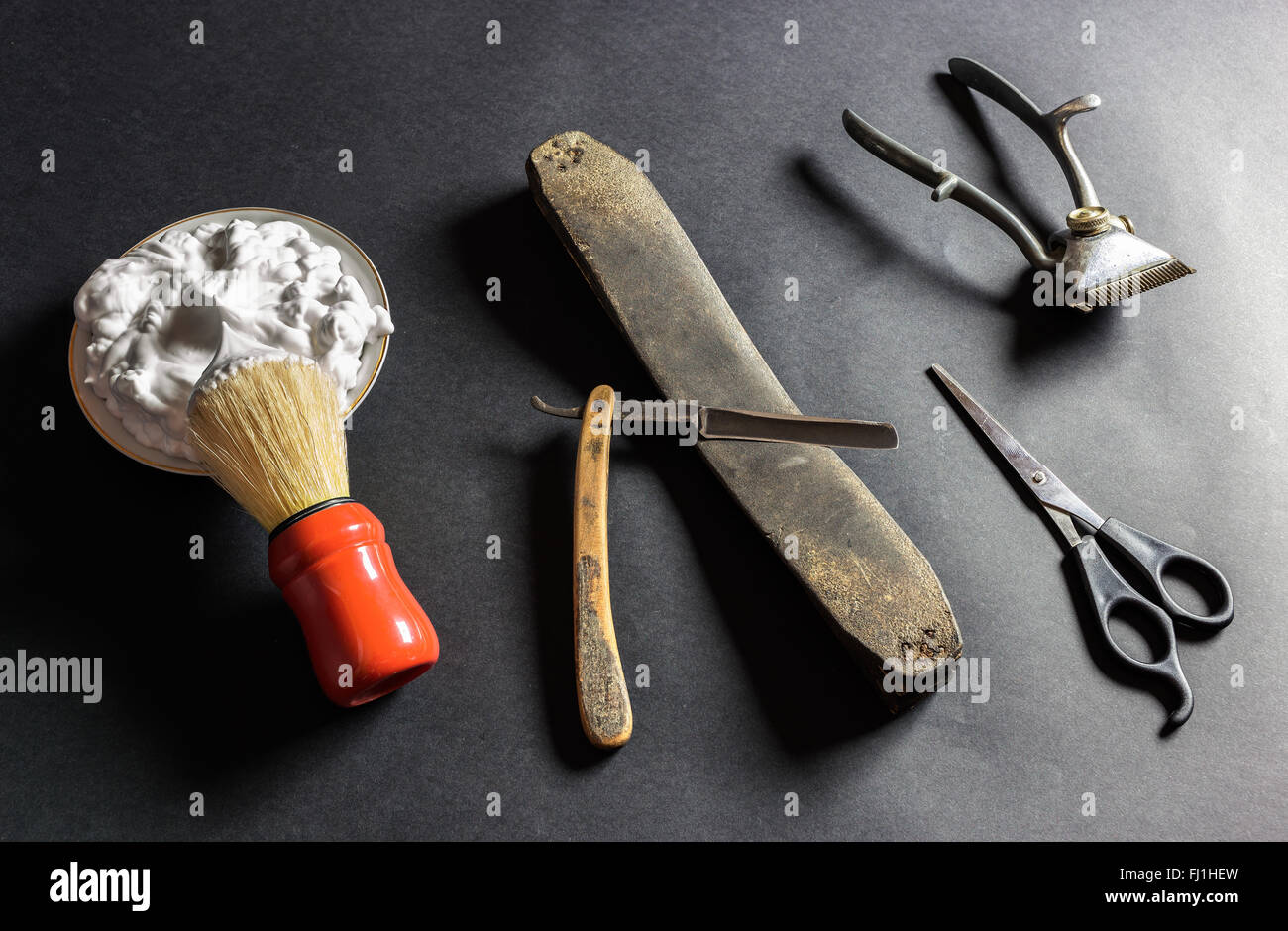 Alten Barber Tools Stockfoto