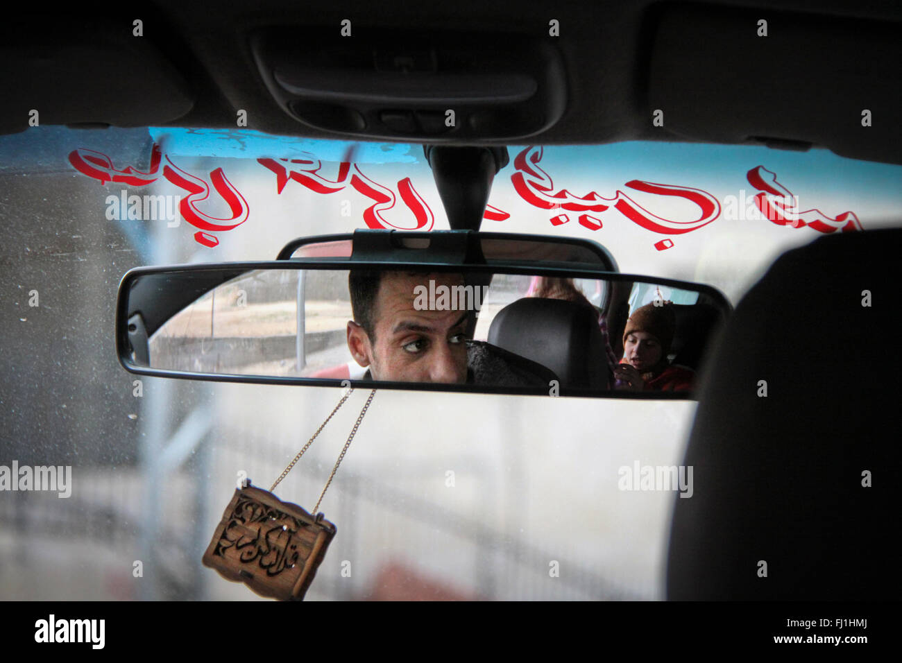 Taxi-Fahrer - Titel nach Ramallah - Palästina - besetzten Palästinensergebieten Stockfoto