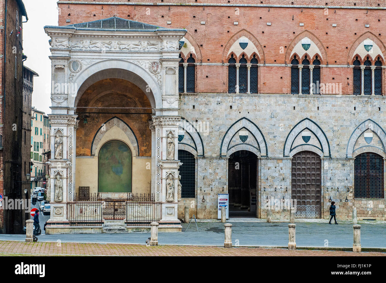 Kapelle des Platzes. Località: Siena (SI), Italia. | Cappella di Piazza. Lokalität: Siena (SI), Italien. Stockfoto