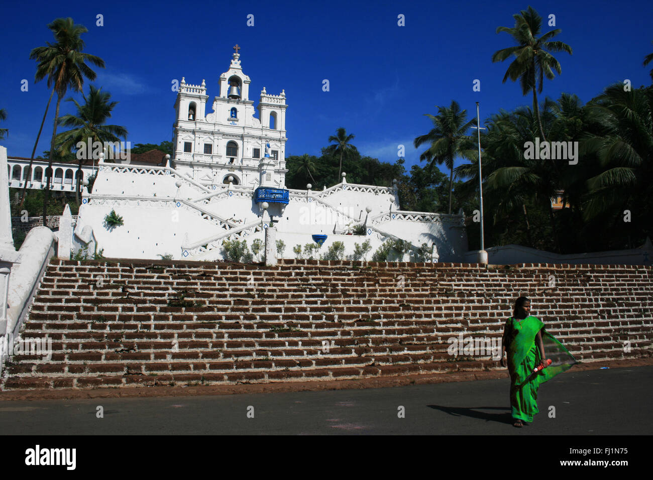 Liebe Frau von der Unbefleckten Empfängnis Kirche, Panaji Panjim, Indien Stockfoto