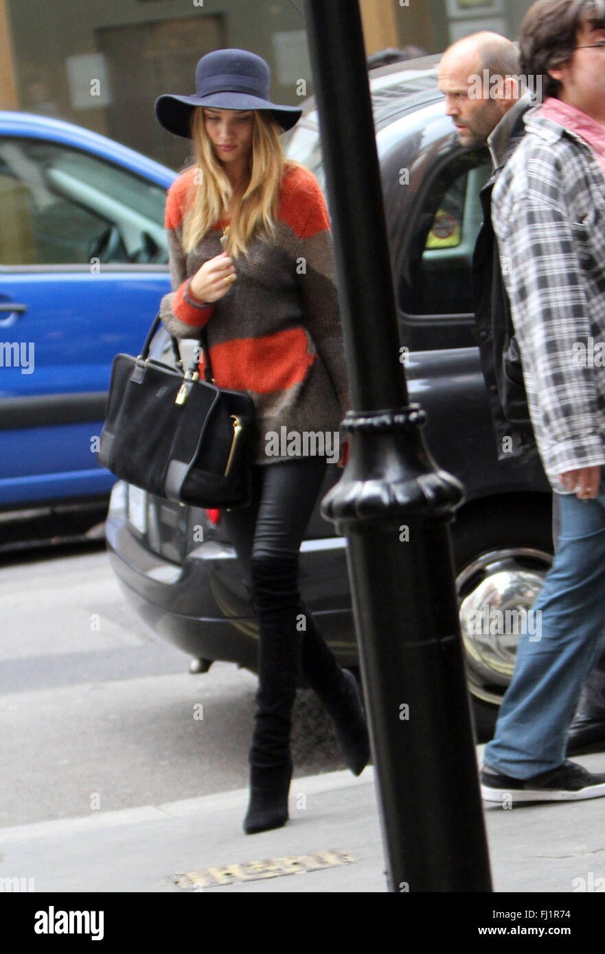 Rosie Huntington-Whiteley und Jason Statham London Soho (Kredit Bild © Jack Ludlam) Stockfoto