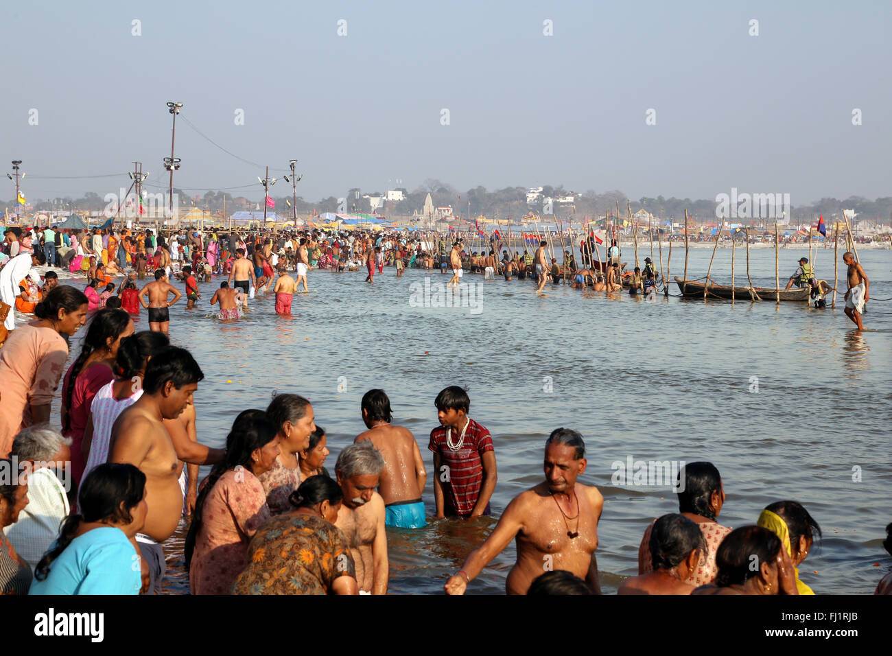 Maha Kumbh Mela 2013 - Menschen und Masse - Januar - Februar 2013 Stockfoto