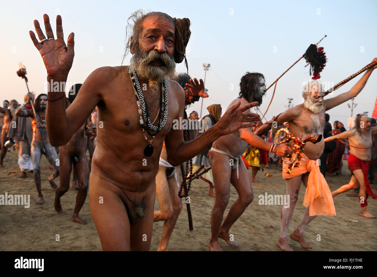 Maha Kumbh Mela 2013 - Menschen und Masse - Januar - Februar 2013 Stockfoto
