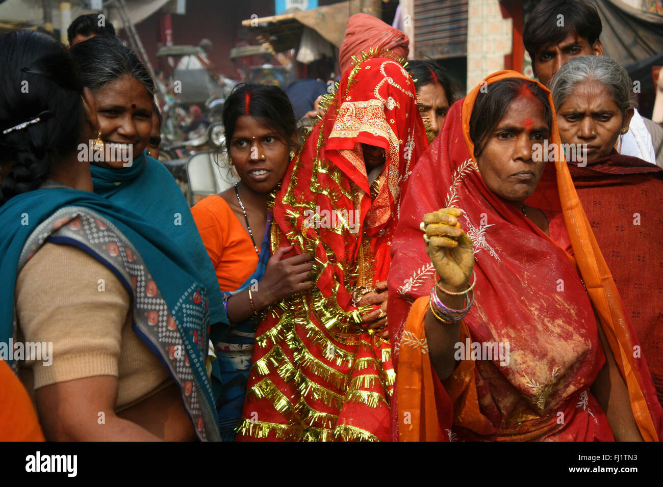 Hindu Hochzeit Zeremonie in Varanasi, Indien Stockfoto