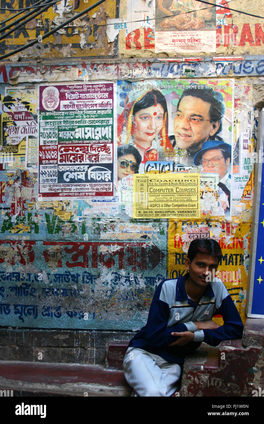 Varanasi, Indien - Architektur und täglichen Leben auf der Straße Stockfoto
