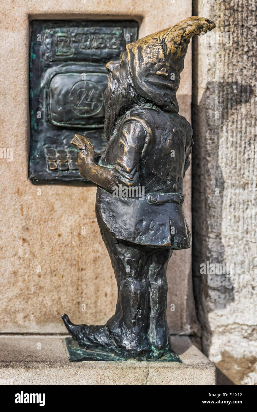 Wroclaws Zwerge (Krasnale) sind eine touristische Attraktion in Wroclaw, niedriger Woiwodschaft Schlesien, Polen, Europa Stockfoto