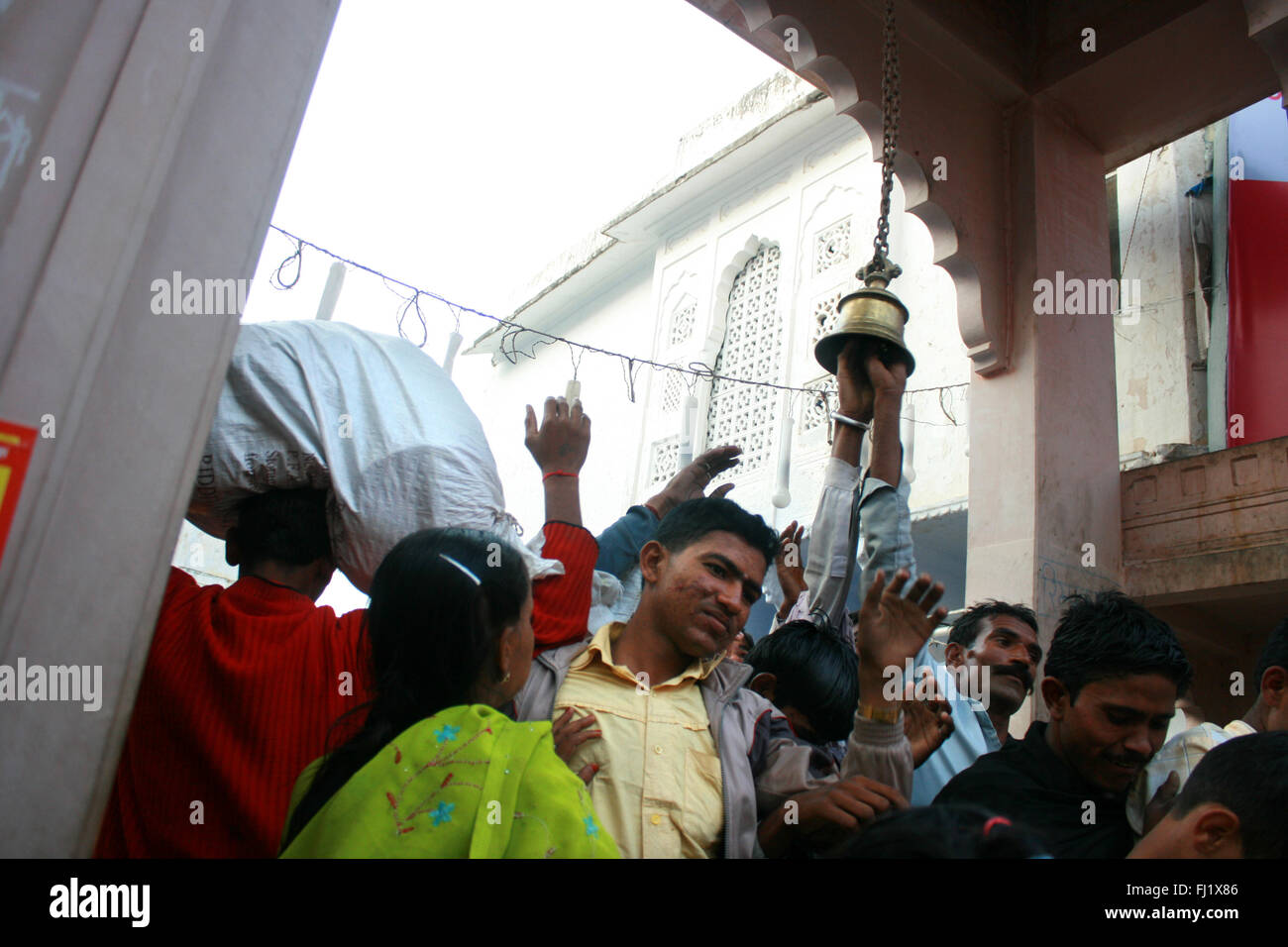 Pushkar Mela camel fair, Leute, Atmosphäre und street scene Stockfoto