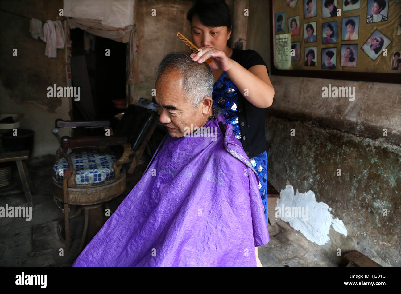 Friseur in Pingyao, China Stockfoto