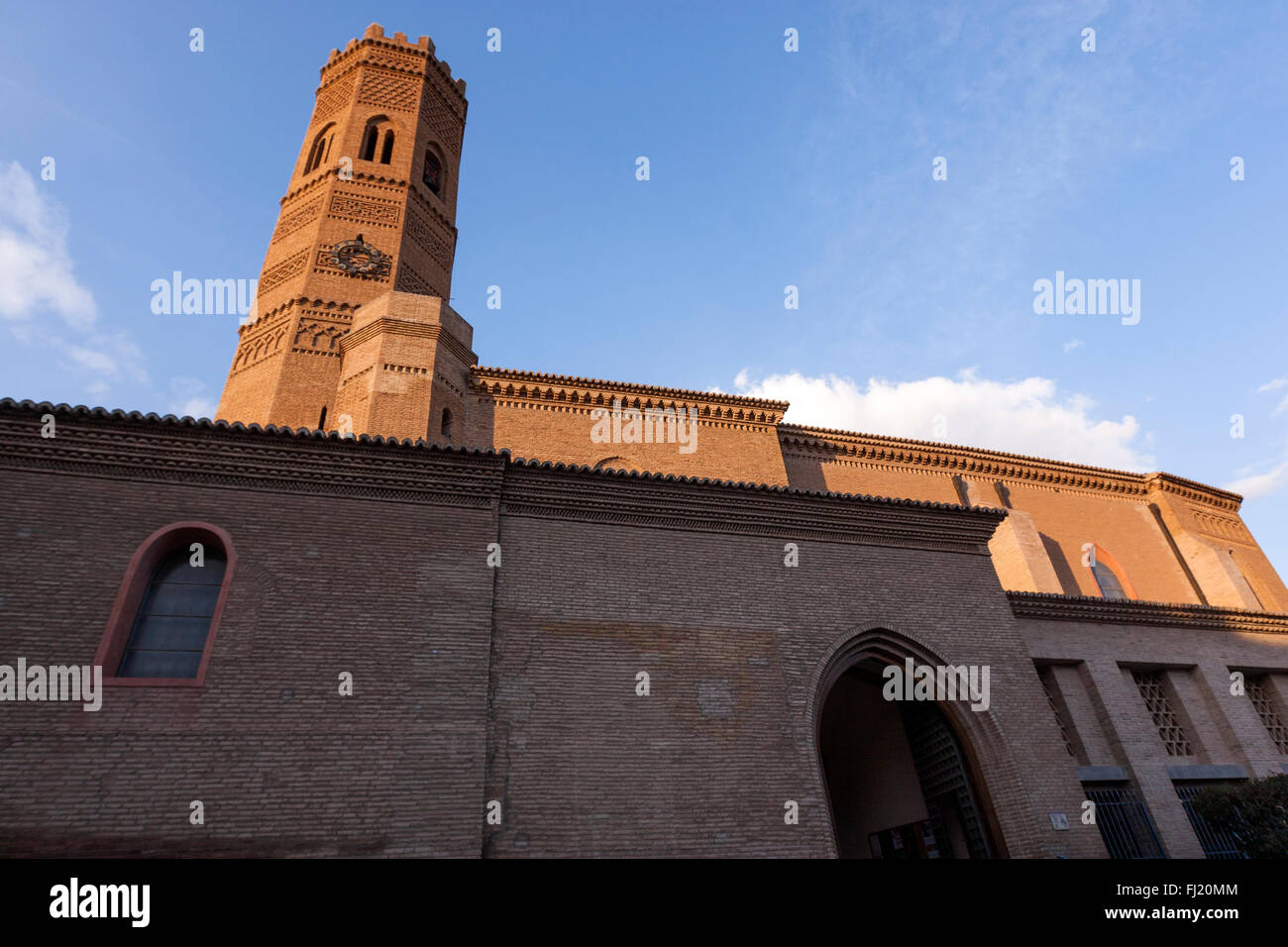 Mudéjar Kirche Santa María, Tauste, Cinco Villas, Zaragoza Provinz, Aragon, Spanien Stockfoto