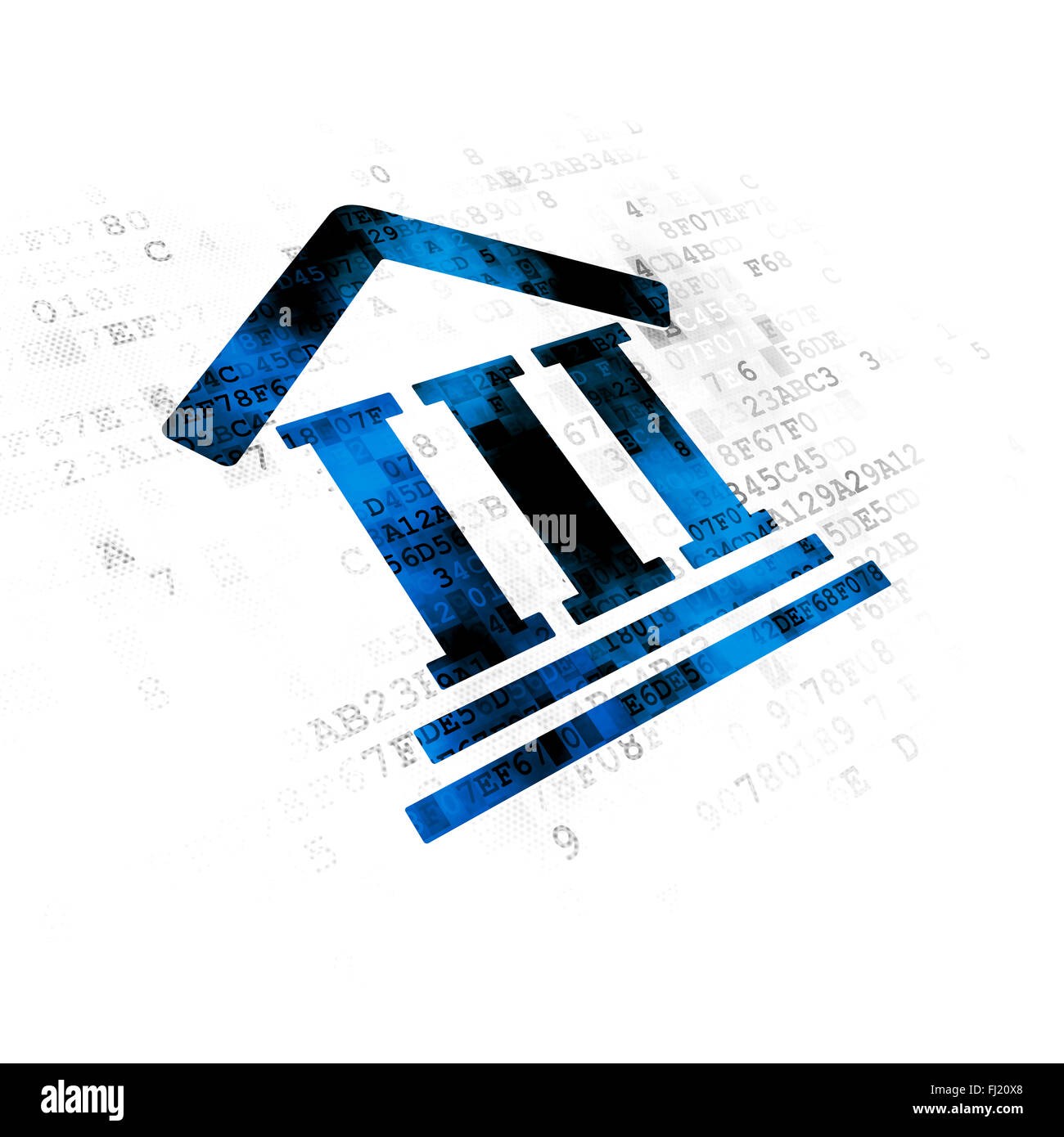 Begriff: Gerichtsgebäude auf Digital-Hintergrund Stockfoto