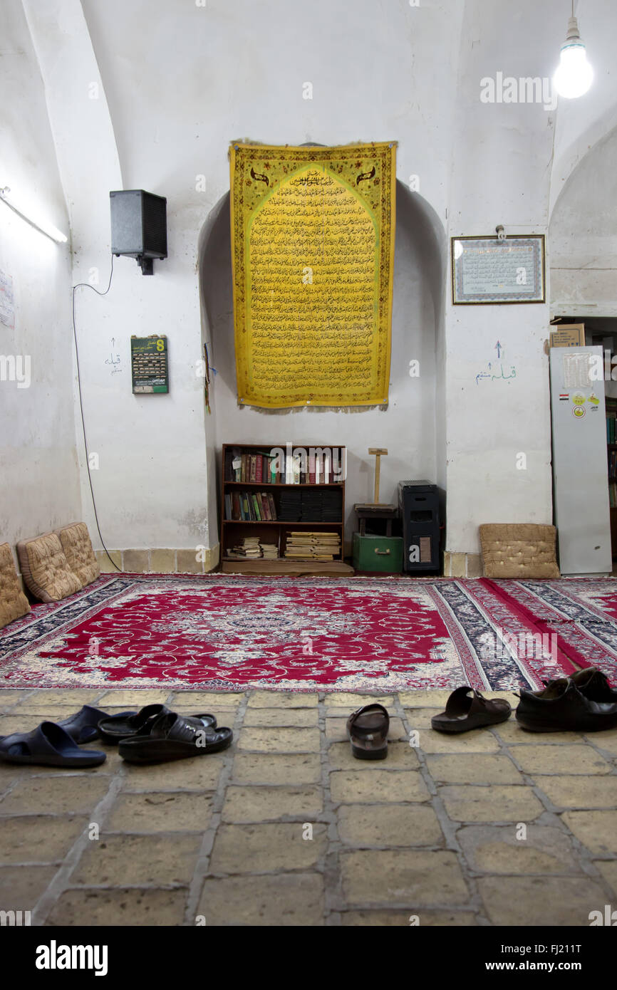 Dekoration und Möbel in einem Haus in Yazd, Iran Stockfoto