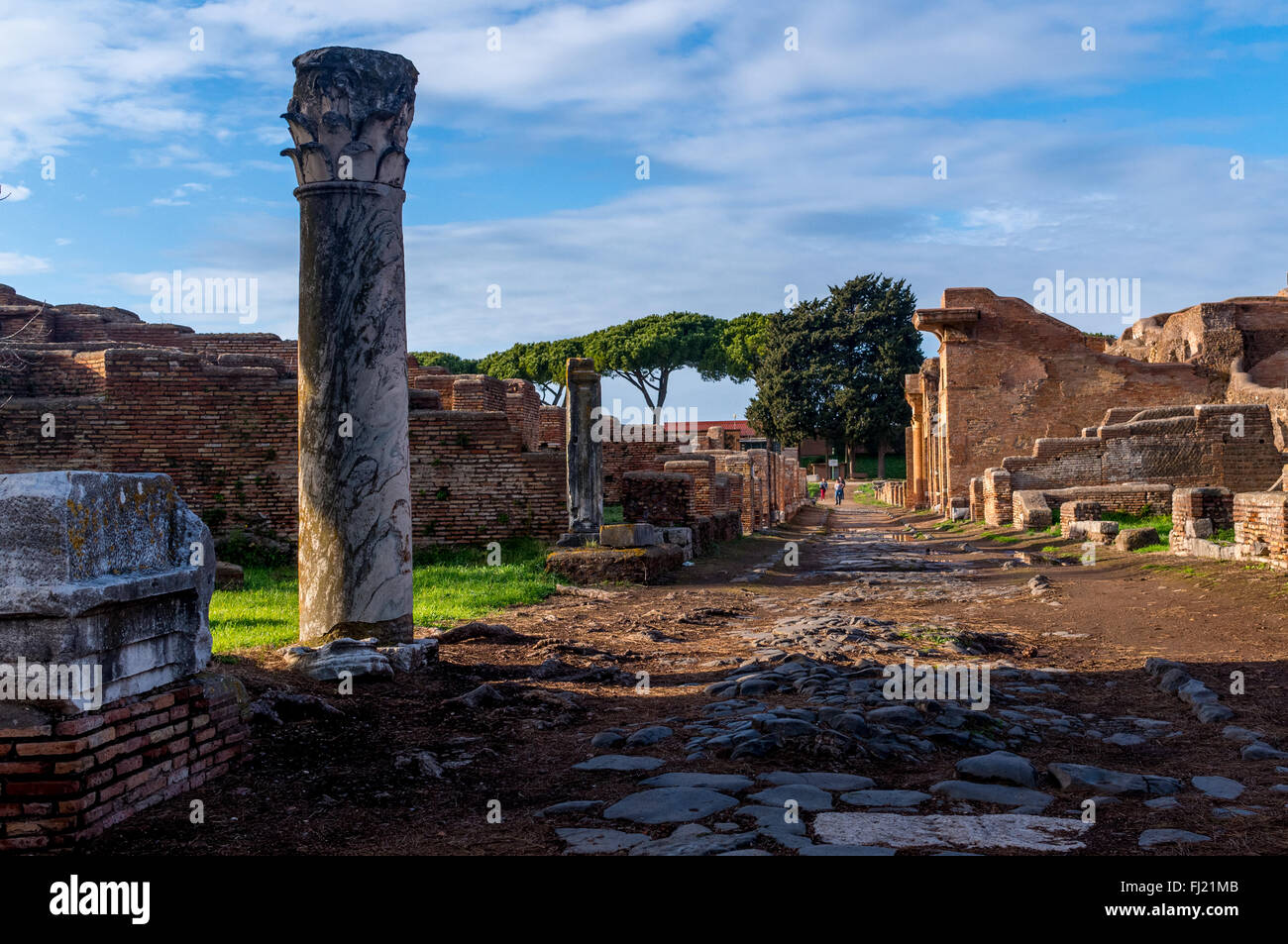 Ruinen der antiken Stadt Ostia Antica, Roms Hafen Stockfoto
