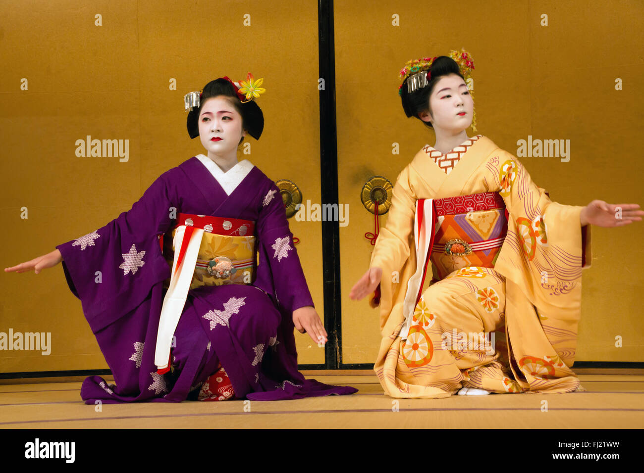 Geisha Tanz in Kyoto, Japan Stockfoto