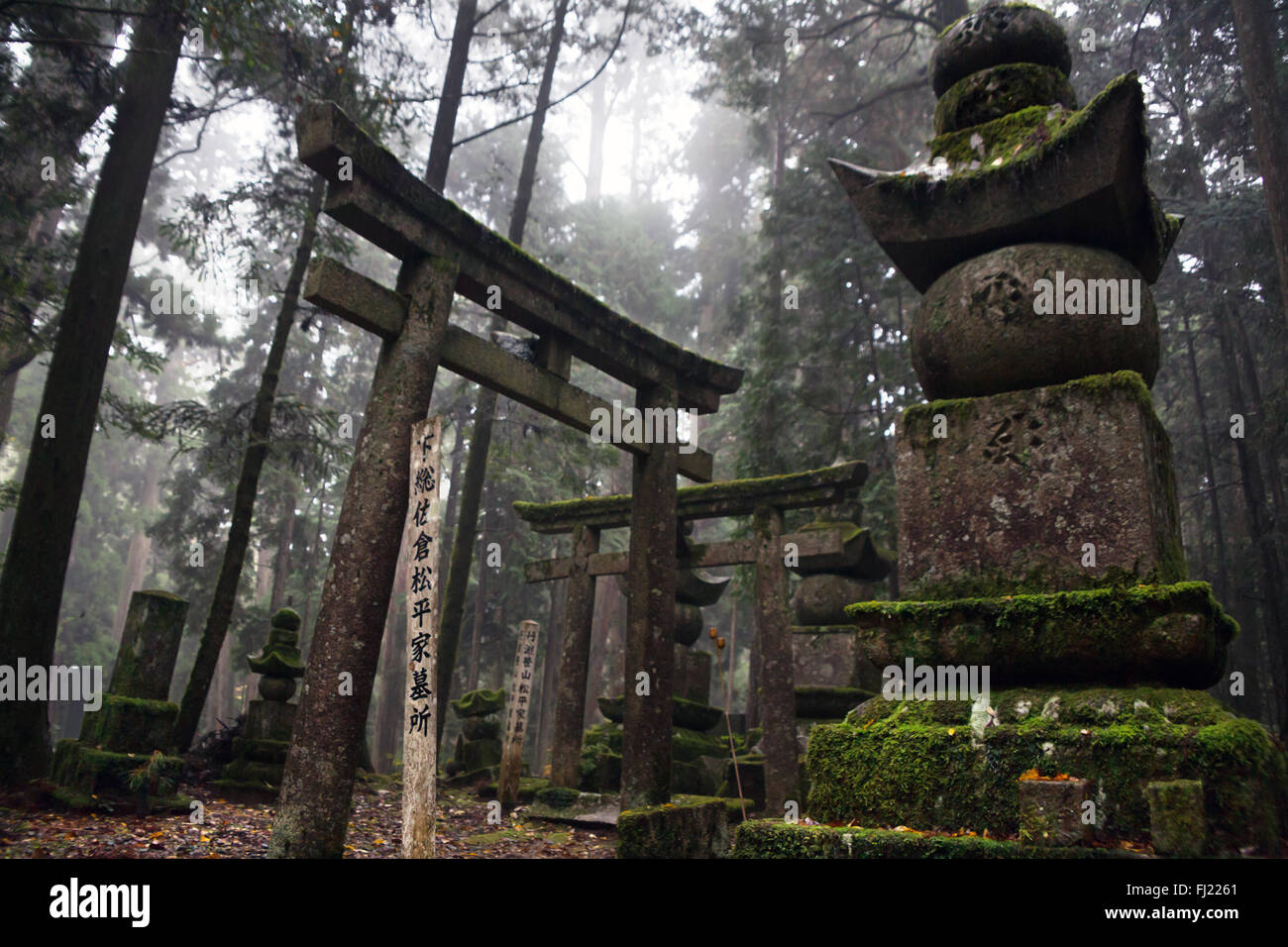 Okunoin Friedhof, Japan Stockfoto