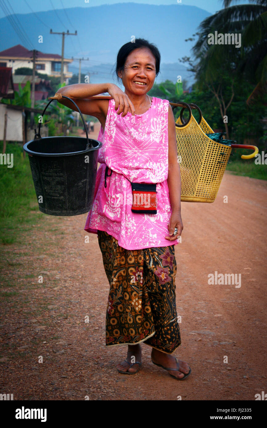Schöne Portrait von Laotischen Frau, Laos Stockfoto