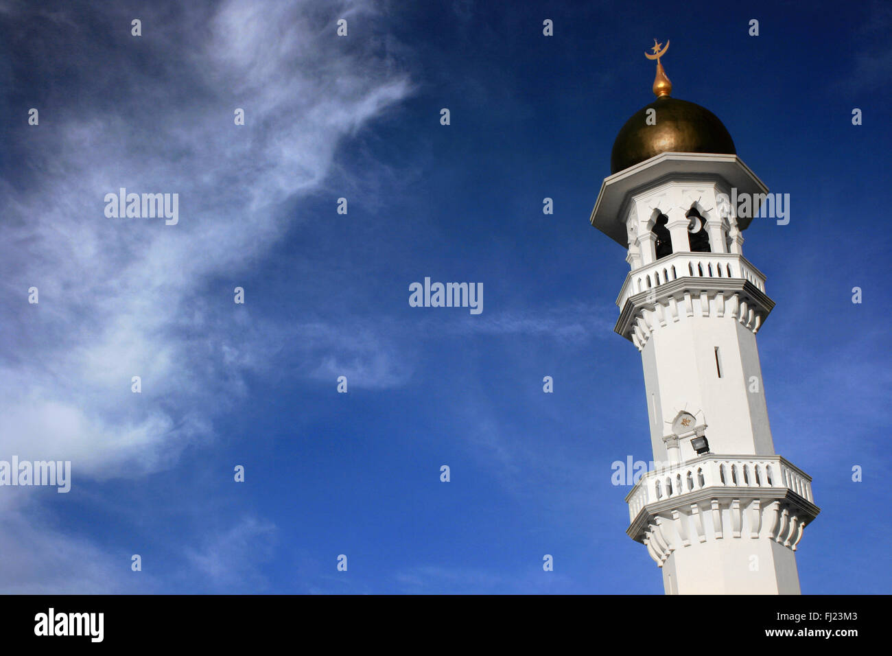 Minarett der Moschee in Kuala Lumpur, Bukit Bintang, Malaysia Stockfoto