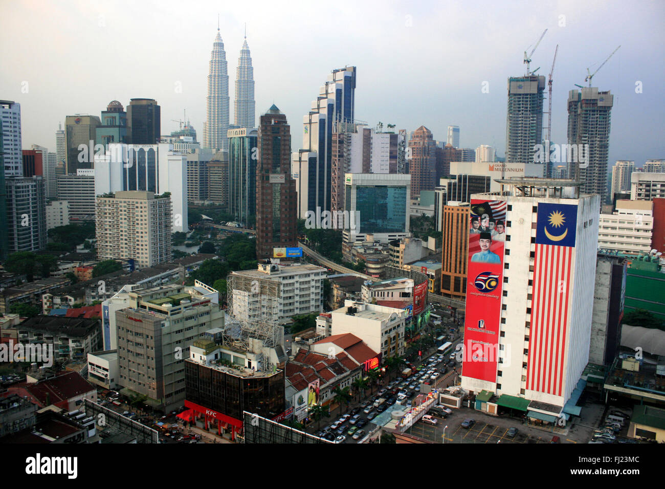 Panoramablick auf Kuala Lumpur - Bukit Bintang Stockfoto