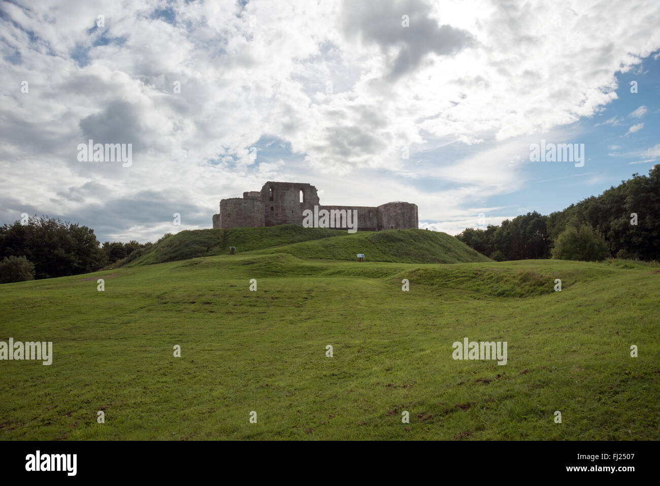 Stafford Castle, der Kernburg. Erbaut ca. 1100AD von Norman. Im Auftrag von Robert Stafford. Stockfoto