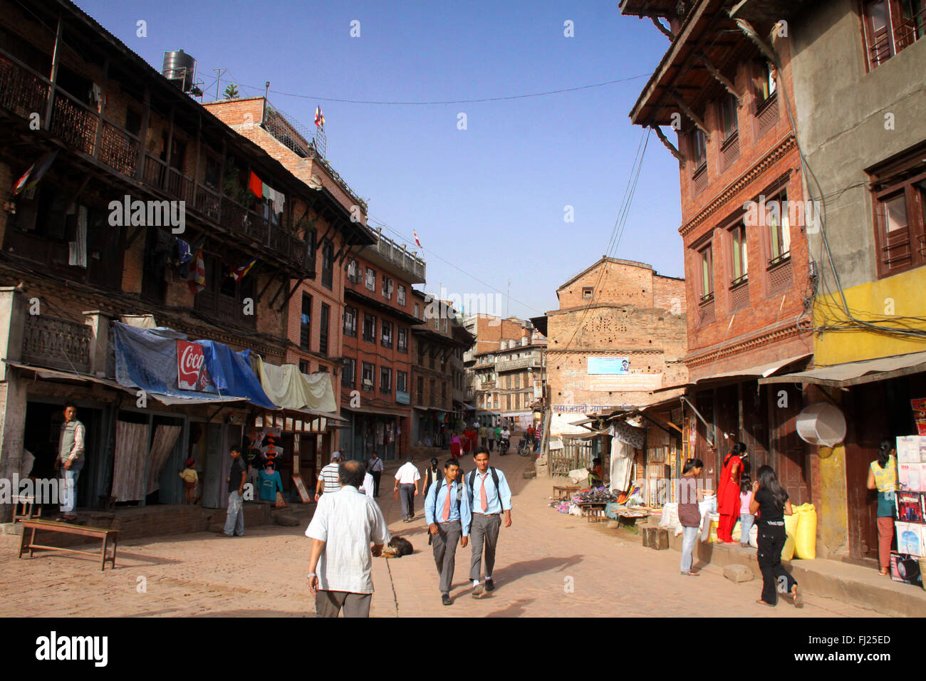 Straßen von Bhaktapur, Nepal Stockfoto