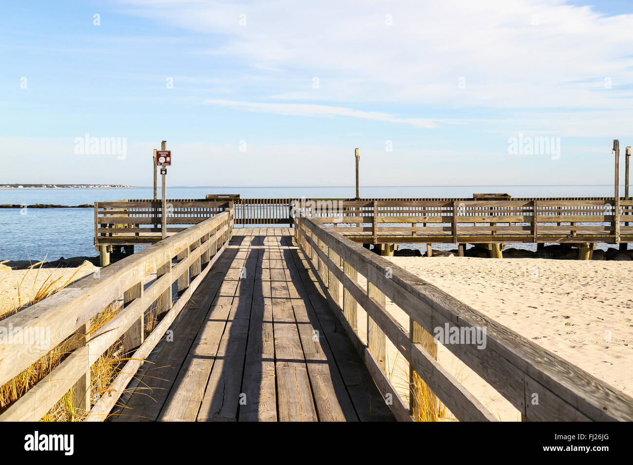 Angelsteg South Yarmouth Stockfoto