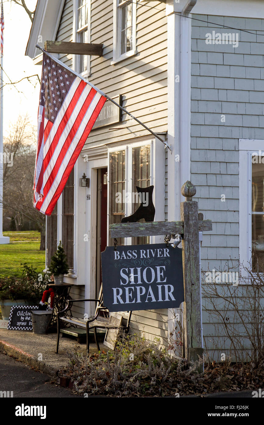 Bass-Fluss Schuh Reparatur, South Yarmouth, Massachusetts Stockfoto