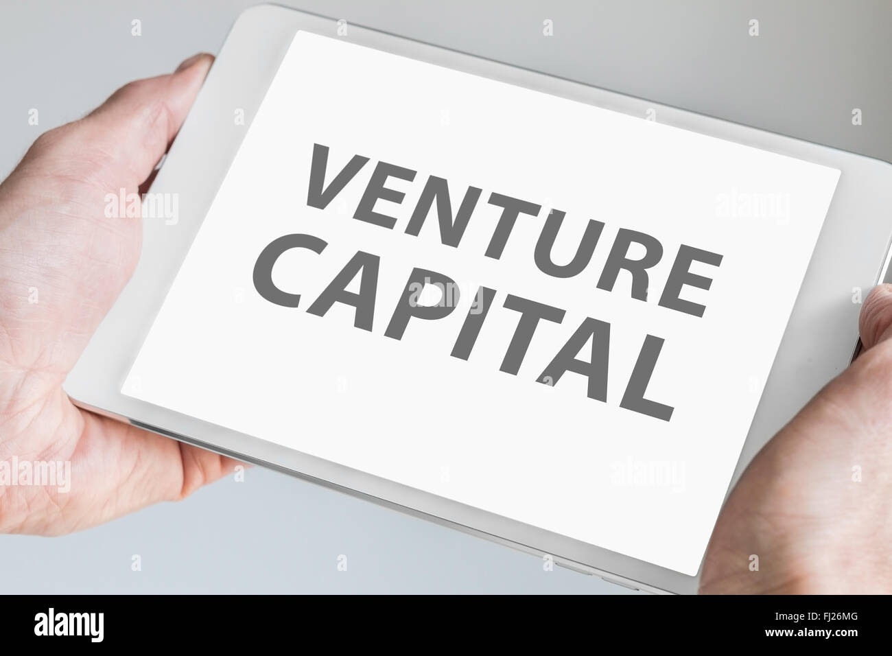 Venture Capitalist Textanzeige auf Touchscreen des modernen Tablet oder Smartphone. Stockfoto