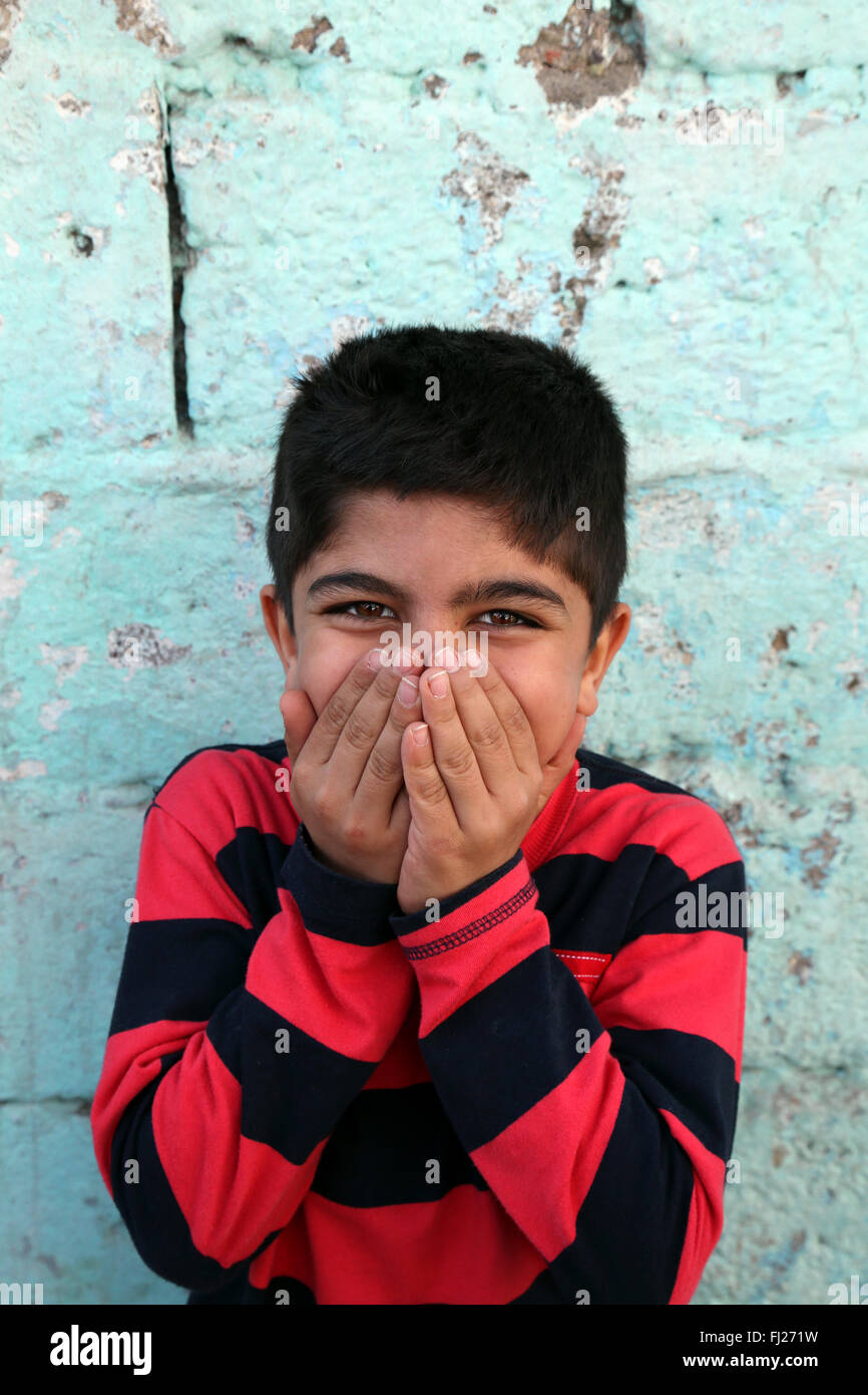 Portrait von kurdischen Kid in Diyarbakir, Türkei Stockfoto