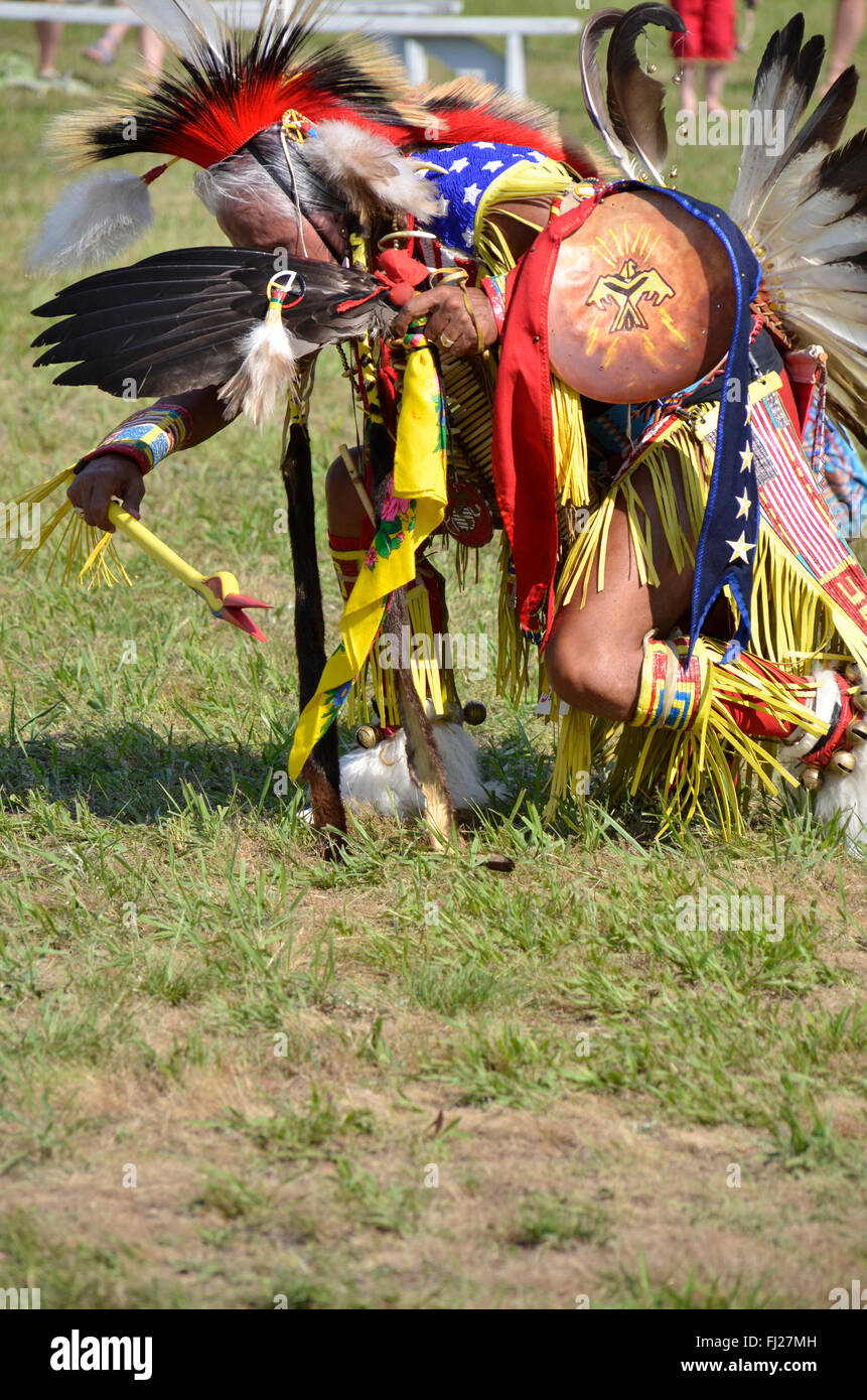 Indianische Tänze im Pow Wow in Waldorf, Maryland Stockfoto