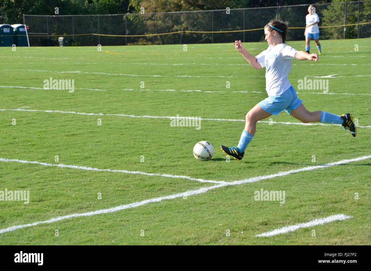 High-School-Mädchen Fußball Stockfoto