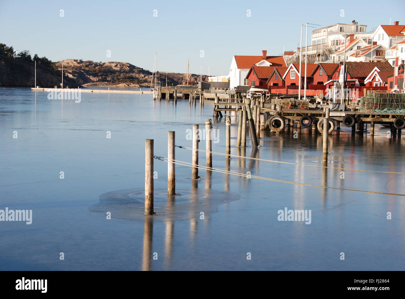 Dorf an der Küste von West-Küste von Schweden Stockfoto