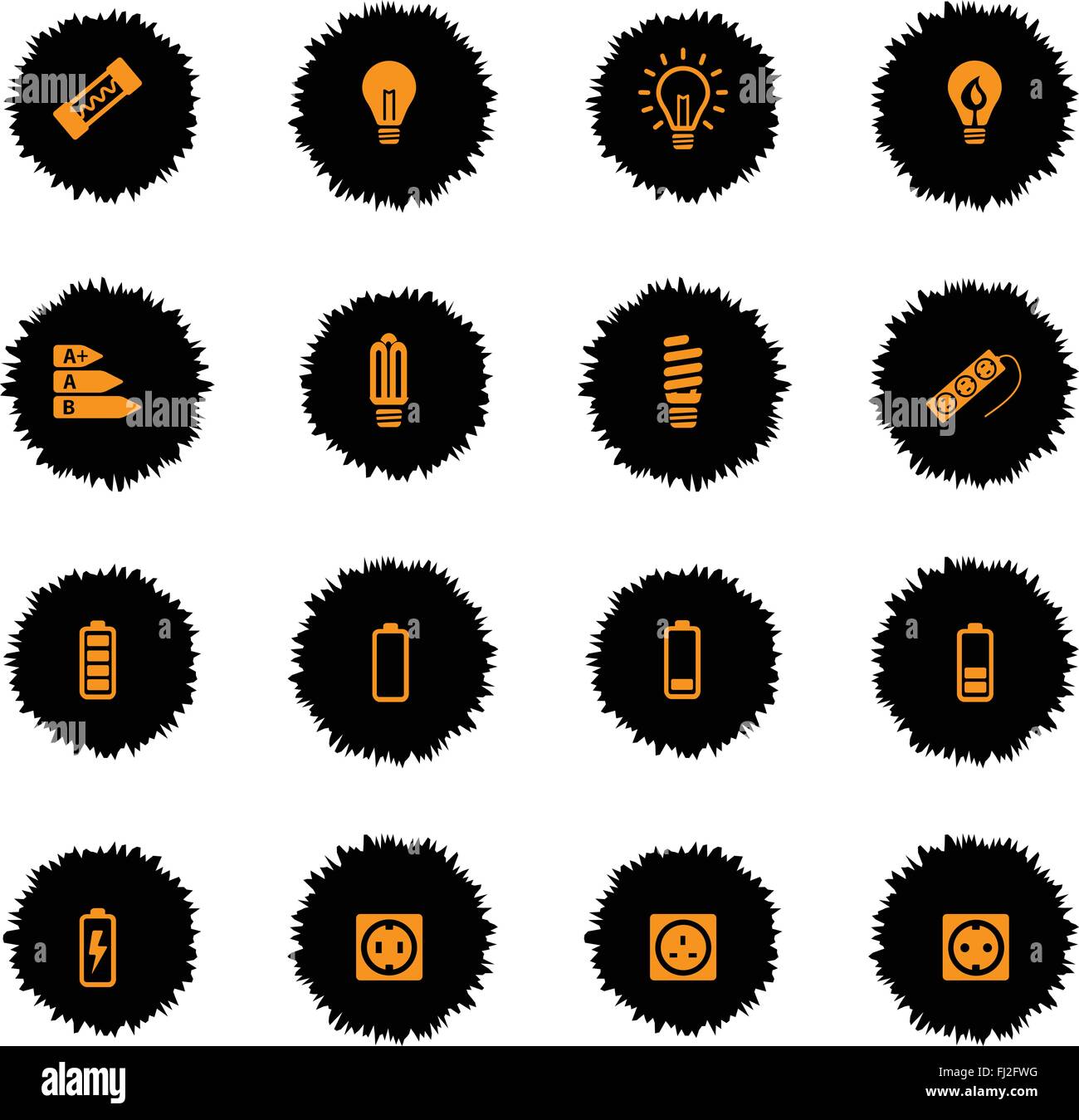 Strom einfach Symbole Stock Vektor