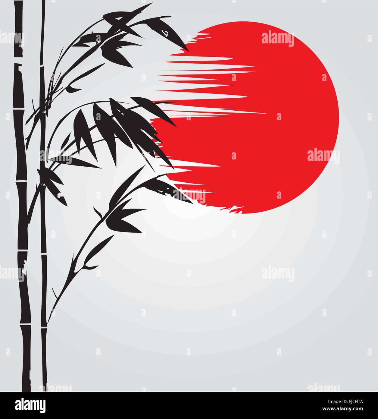 Vektor-Illustration von Bambus Pflanze Silhouette orientalischen  Hintergrund Stock-Vektorgrafik - Alamy