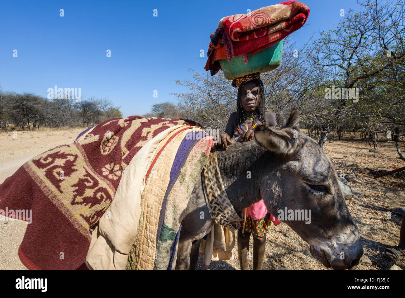 Menschen der Mundimba Stamm, Angola, Afrika Stockfoto