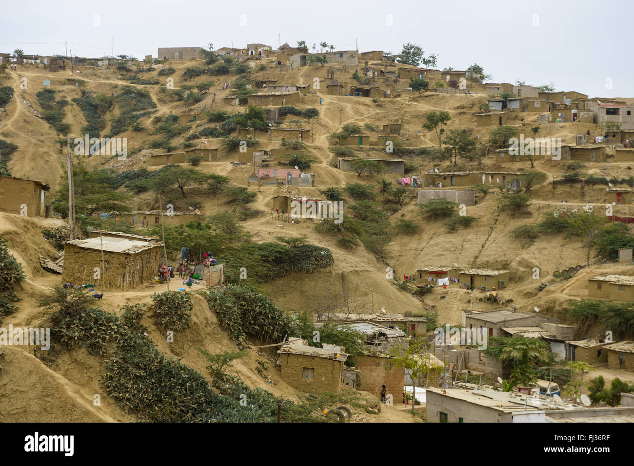 Slum von Sumbe, Angola, Afrika Stockfoto