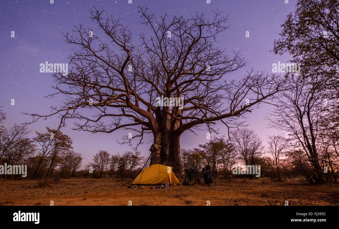 Camping in Angola, Afrika Stockfoto